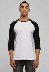 URBAN CLASSICS T-Shirt Urban Classics Herren Contrast 3/4 Sleeve Raglan Tee Weiß/Schwarz/Creme/Dunkelblau