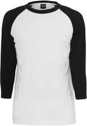 URBAN CLASSICS T-Shirt Urban Classics Herren Contrast 3/4 Sleeve Raglan Tee Weiß/Schwarz/Creme/Dunkelblau
