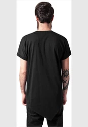 URBAN CLASSICS Langarmshirt Asymetric Long Tee Dunkelgrau/Schwarz/Grau