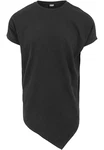 URBAN CLASSICS Langarmshirt Asymetric Long Tee Dunkelgrau/Schwarz/Grau
