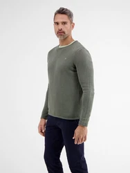 LERROS Strickpullover Strukturstrick Dunkelgrün/Khaki/Grün