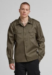 Brandit Langarmhemd US Shirt Khaki/Dunkelgrün/Braun