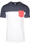 URBAN CLASSICS T-Shirt Urban Classics Herren 3-Tone Pocket Tee Weiß/Dunkelblau/Rot/Mischfarben