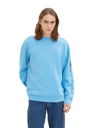 TOM TAILOR Denim Sweatshirt RELAXED CREW Hellblau/Blau