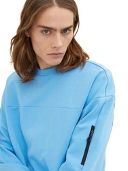 TOM TAILOR Denim Sweatshirt RELAXED CREW Hellblau/Blau