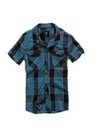 Brandit Langarmhemd Roadstar Shirt Blau/Schwarz/Türkis