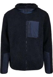 URBAN CLASSICS Herren Sherpa Jacket (1-St) Dunkelblau/Blau