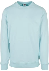 URBAN CLASSICS Rundhalspullover Urban Classics Herren Basic Terry Crew Hellblau/Blau/Türkis