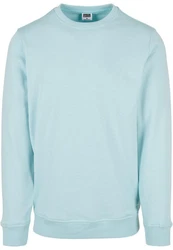 URBAN CLASSICS Rundhalspullover Urban Classics Herren Basic Terry Crew Hellblau/Blau/Türkis