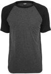 URBAN CLASSICS T-Shirt Raglan Contrast Tee (1-tlg) Dunkelgrau/Grau/Hellgrau