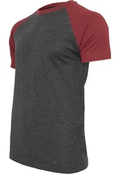URBAN CLASSICS T-Shirt Raglan Contrast Tee (1-tlg) Dunkelgrau/Dunkelrot/Bordeaux/Rot