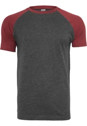 URBAN CLASSICS T-Shirt Raglan Contrast Tee (1-tlg) Dunkelgrau/Dunkelrot/Bordeaux/Rot