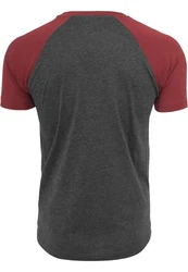 URBAN CLASSICS T-Shirt Raglan Contrast Tee (1-tlg) Dunkelgrau/Dunkelrot/Bordeaux/Rot