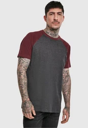 URBAN CLASSICS T-Shirt Raglan Contrast Tee (1-tlg) Dunkelgrau/Dunkelrot/Bordeaux/Rot