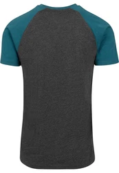 URBAN CLASSICS T-Shirt Raglan Contrast Tee (1-tlg) Türkis/Dunkelgrau/Grün/Grau