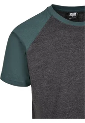 URBAN CLASSICS T-Shirt Raglan Contrast Tee (1-tlg) Grün/Dunkelgrau/Türkis/Dunkelgrün/Grau