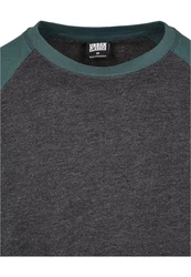 URBAN CLASSICS T-Shirt Raglan Contrast Tee (1-tlg) Grün/Dunkelgrau/Türkis/Dunkelgrün/Grau