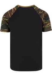 URBAN CLASSICS T-Shirt Raglan Contrast Tee (1-tlg) Dunkelgrün/Schwarz