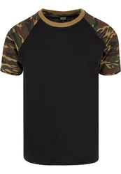 URBAN CLASSICS T-Shirt Raglan Contrast Tee (1-tlg) Dunkelgrün/Schwarz