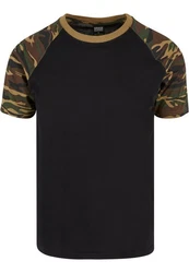 URBAN CLASSICS T-Shirt Raglan Contrast Tee (1-tlg) Dunkelgrün/Schwarz