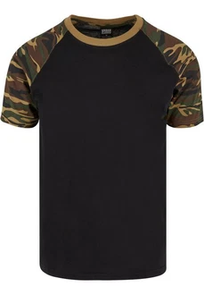 URBAN CLASSICS T-Shirt Raglan Contrast Tee (1-tlg) Dunkelgrün/Schwarz