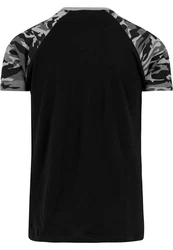 URBAN CLASSICS T-Shirt Raglan Contrast Tee (1-tlg) Schwarz/Dunkelgrün/Grau