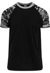 URBAN CLASSICS T-Shirt Raglan Contrast Tee (1-tlg) Schwarz/Dunkelgrün/Grau