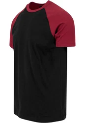URBAN CLASSICS T-Shirt Raglan Contrast Tee (1-tlg) Dunkelrot/Bordeaux/Lila/Rot