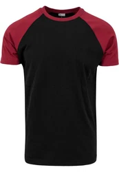 URBAN CLASSICS T-Shirt Raglan Contrast Tee (1-tlg) Dunkelrot/Bordeaux/Lila/Rot