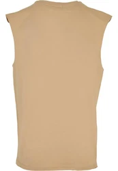 URBAN CLASSICS T-Shirt Open Edge Sleeveless Tee Beige/Khaki/Braun