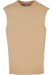 URBAN CLASSICS T-Shirt Open Edge Sleeveless Tee Beige/Khaki/Braun