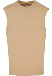 URBAN CLASSICS T-Shirt Open Edge Sleeveless Tee Beige/Khaki/Braun