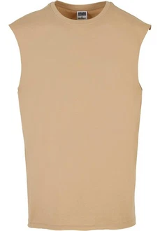 URBAN CLASSICS T-Shirt Open Edge Sleeveless Tee Beige/Khaki/Braun