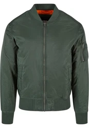 URBAN CLASSICS Anorak Herren Basic Bomber Jacket (1-St) Dunkelgrün/Grün