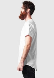 URBAN CLASSICS Langarmshirt Asymetric Long Tee Weiß/Creme