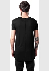 URBAN CLASSICS T-Shirt Urban Classics Herren Long Open Edge Front Zip Tee Schwarz/Dunkelgrau/Grau