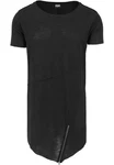URBAN CLASSICS T-Shirt Urban Classics Herren Long Open Edge Front Zip Tee Schwarz/Dunkelgrau/Grau