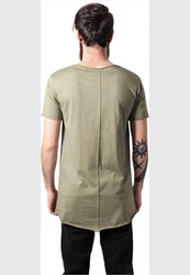URBAN CLASSICS T-Shirt Urban Classics Herren Long Open Edge Front Zip Tee Dunkelgrün/Khaki