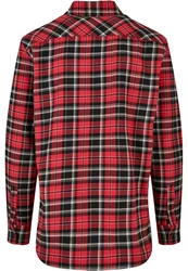 URBAN CLASSICS Langarmhemd Checked Roots Shirt Rot/Dunkelrot