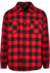 URBAN CLASSICS Padded Check Flannel Shirt Rot/Dunkelrot