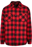 URBAN CLASSICS Padded Check Flannel Shirt Rot/Dunkelrot