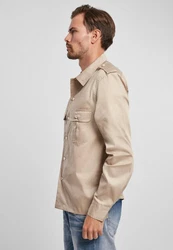 Brandit Langarmhemd US Shirt Braun/Khaki/Dunkelblau