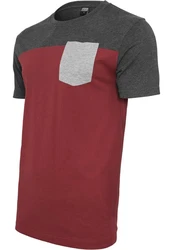 URBAN CLASSICS T-Shirt Urban Classics Herren 3-Tone Pocket Tee Bordeaux/Dunkelrot/Rot