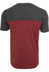 URBAN CLASSICS T-Shirt Urban Classics Herren 3-Tone Pocket Tee Bordeaux/Dunkelrot/Rot