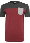 URBAN CLASSICS T-Shirt Urban Classics Herren 3-Tone Pocket Tee Bordeaux/Dunkelrot/Rot