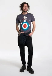 LOGOSHIRT T-Shirt Peanuts Snoopy Pilot Blau/Grau/Silber/Schwarz