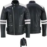 German Wear Lederjacke GW424J Schwarz/Grau/Blau/Creme/Dunkelblau/Weiß