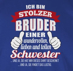 Shirtracer T-Shirt Stolzer Bruder einer wundervollen Schwester Blau/Braun