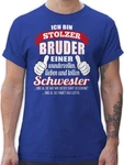 Shirtracer T-Shirt Stolzer Bruder einer wundervollen Schwester Blau/Braun