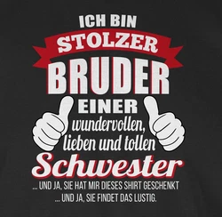 Shirtracer T-Shirt Stolzer Bruder einer wundervollen Schwester Braun/Rosa